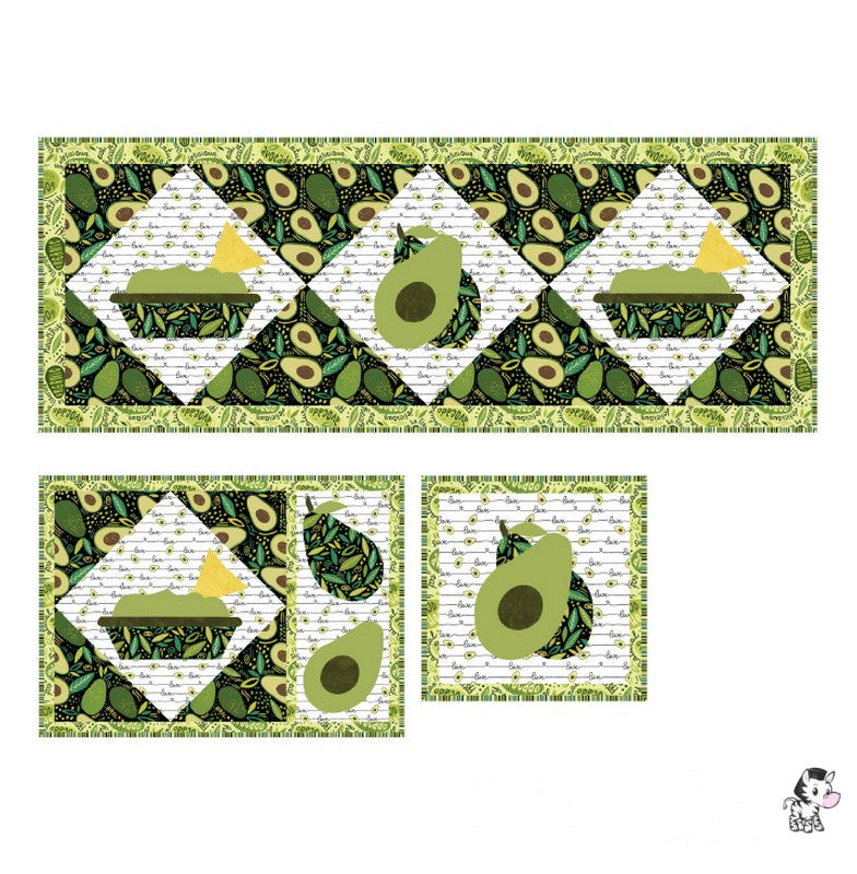 Avocado Love Runner, Placemats and Potholders Pattern - Cathey Marie Designs