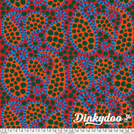 Kaffe Fassett Collective August 2023 - Paisley Dot in Red - Free Spirit