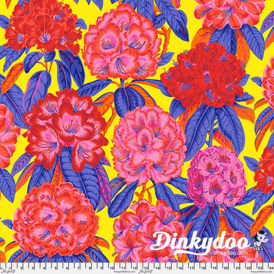 Kaffe Fassett Collective August 2023 - Rhododendrons in Hot - Free Spirit