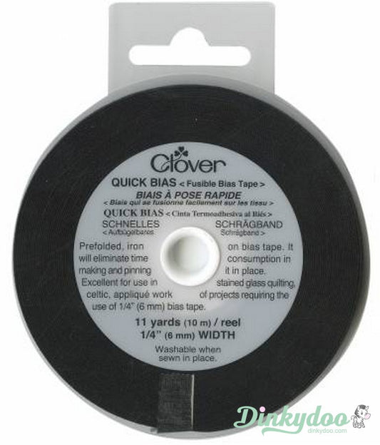 Clover - Fusible Quick Bias Tape - Black 1/4in x 11yds (Pre-order: Jul 2024)