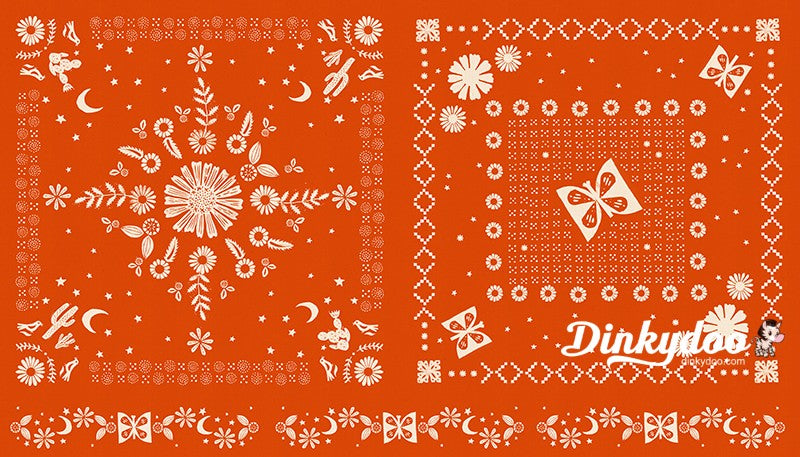 Golden Hour - Bandana Panel in Warm Red - Alexia Abegg - Ruby Star Society