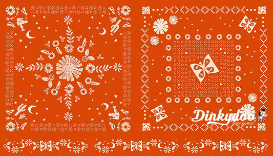 Golden Hour - Bandana Panel in Warm Red - Alexia Abegg - Ruby Star Society