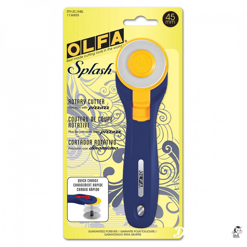 Olfa 45mm Splash Rotary Cutter (Navy Blue)