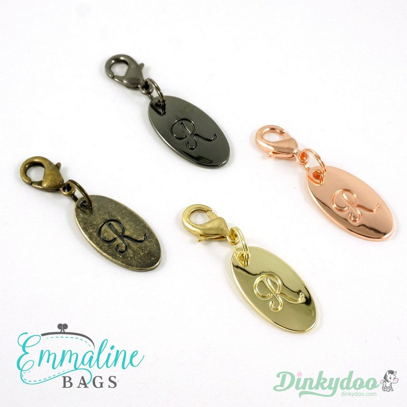 Emmaline Bags - Zipper Pull - Script Alphabet in NIckel