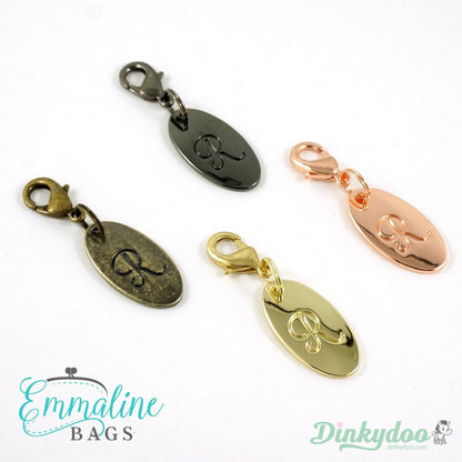 Emmaline Bags - Zipper Pull - Script Alphabet in NIckel