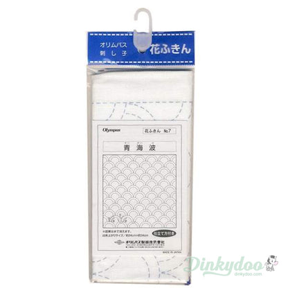 Sashiko Sampler - Traditional Design #7 Seigaiha in White