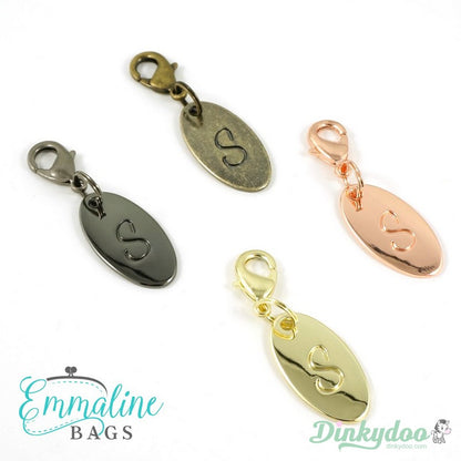 Emmaline Bags - Zipper Pull - Script Alphabet in NIckel