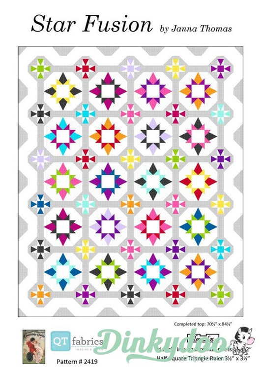 Star Fusion Quilt Pattern (Easy) - Bloc Loc - Janna Thomas