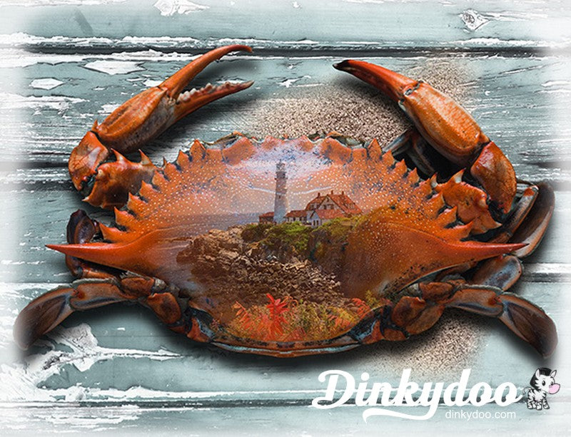 Crab Cakes - Digital Panel in Red U5028-5 - Hoffman
