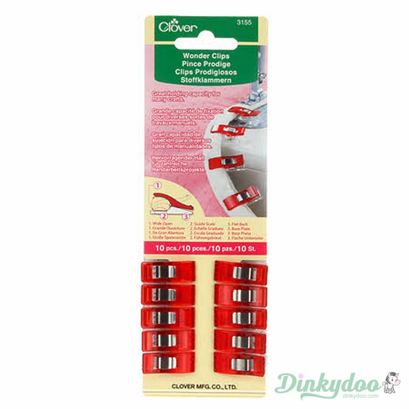 Clover - Wonder Clips 10 Piece - Red (Pre-order: May 2026) - Dinkydoo Fabrics