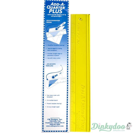 Add a Quarter - 12" Plus Ruler - Yellow (Pre-order: May 2024)