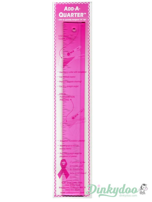 Add a Quarter - 12" Ruler - Pink (Pre-order: May 2024)