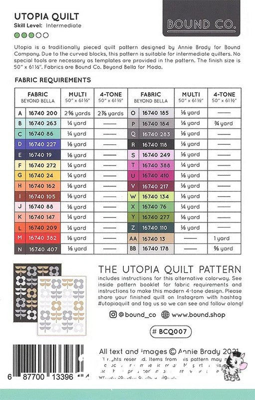 Utopia Quilt Pattern - Bound Co. - Annie Brady - Moda