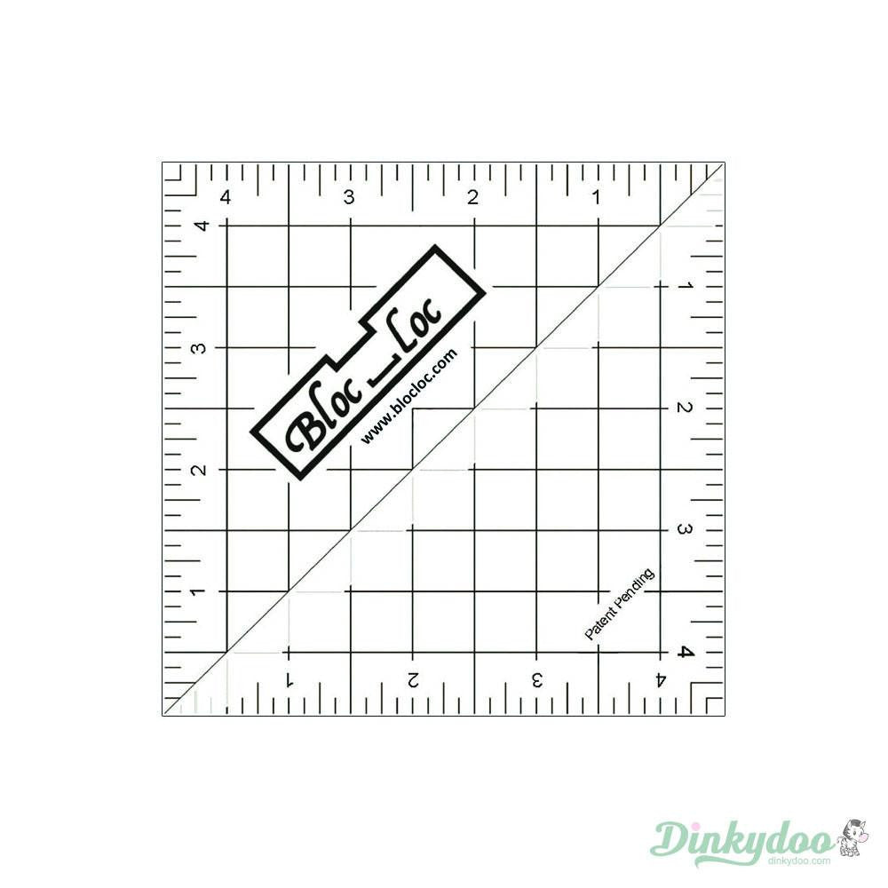 Bloc Loc - 5.5" Half Square Triangle Square Up Ruler - Dinkydoo Fabrics