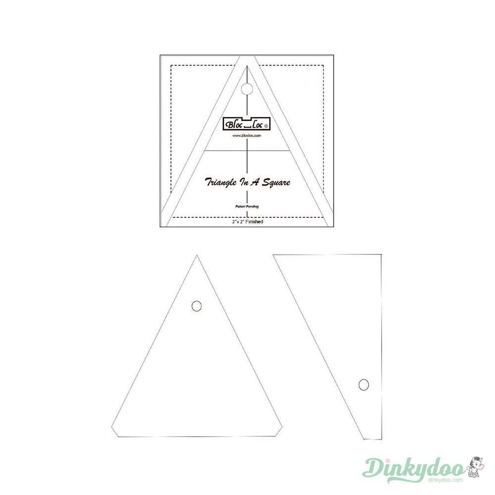 Bloc Loc - 1.5" Triangle in a Square Ruler (Pre-order: May 2026) - Dinkydoo Fabrics