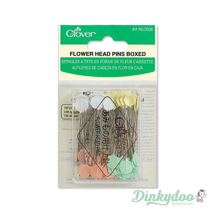 Clover Flower Head Pins 100 Pc - Dinkydoo Fabrics & Notions
