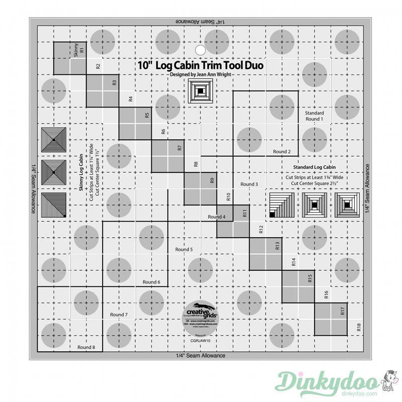 Creative Grids - 10" Log Cabin Trim Tool Quilt Ruler (Pre-order: Jan 2026)