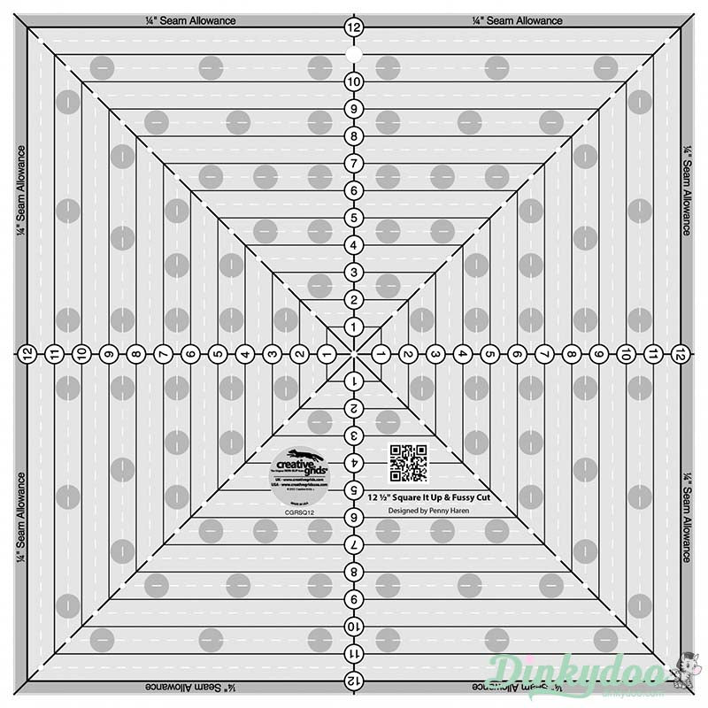 Creative Grids - 12.5" Square it Up or Fussy Cut Quilt Ruler (Pre-order: May 2024)