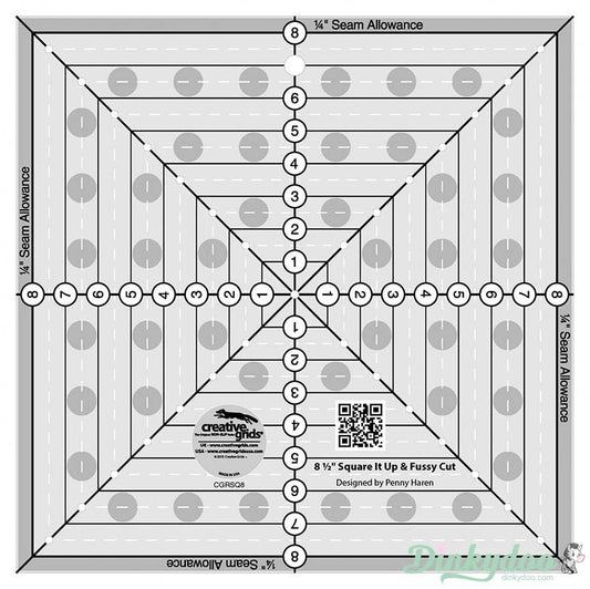 Creative Grids - 8.5" Square it Up or Fussy Cut Quilt Ruler (Pre-order: Jan 2026)
