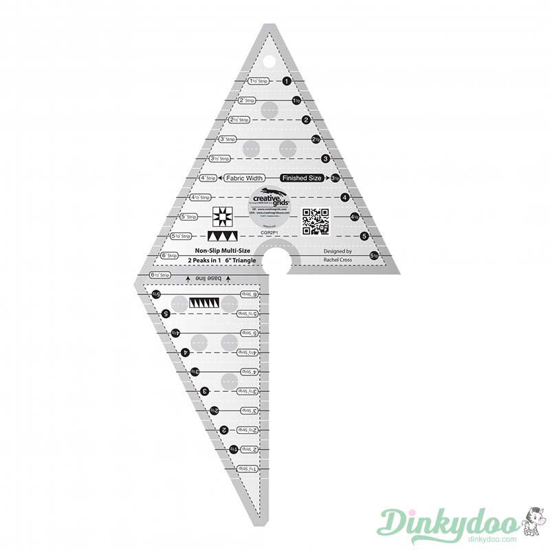 Creative Grids - 2 Peaks in 1 Triangle Quilt Ruler (Pre-order: Mar 2026)