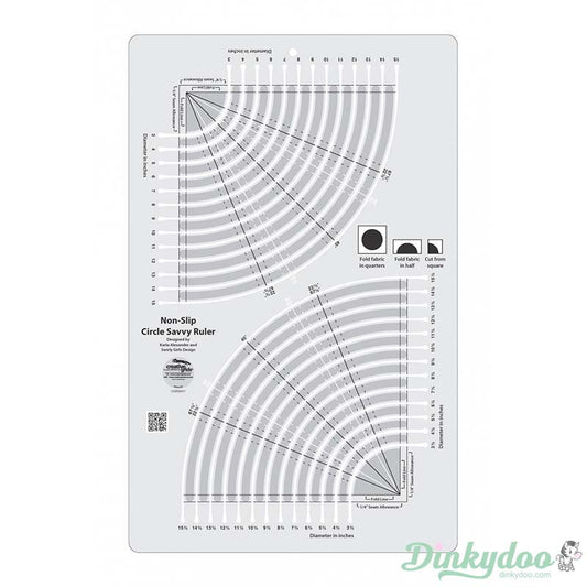 Creative Grids - Circle Savvy 11.75" x 18.5" Quilt Ruler