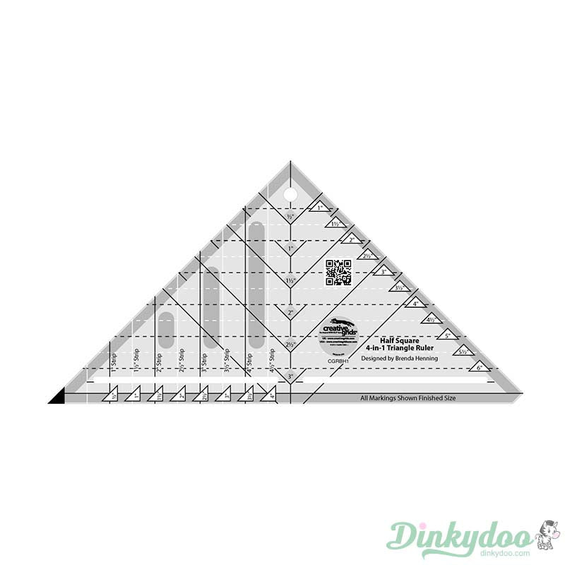 Creative Grids - Half Square 4 in 1 Triangle Quilt Ruler (Pre-order: Jun 2024)