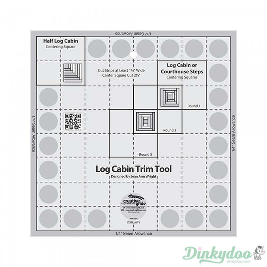 Creative Grids - Log Cabin Trim Tool 8" Finished Blocks Quilt Ruler (Pre-order: Jan 2026)