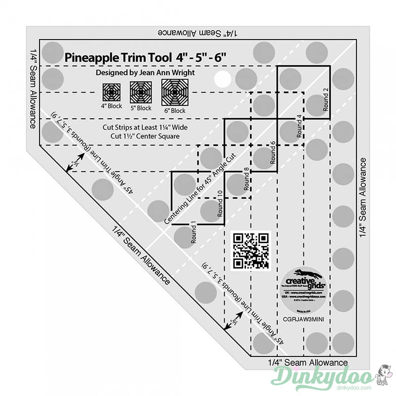 Creative Grids - Pineapple Trim Tool Mini Quilt Ruler (Pre-order: Jun 2024)