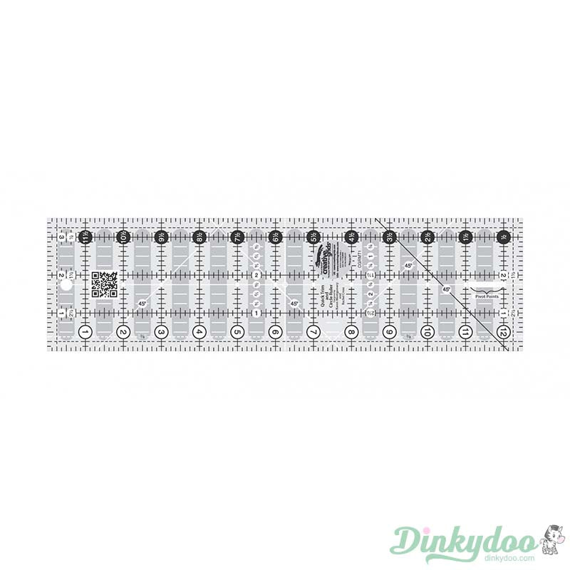 Creative Grids - Quick Trim and Circle 3.5" x 12.5" Quilt Ruler (Pre-order: Mar 2026)