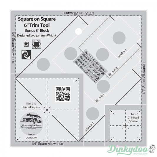 Creative Grids - Square on Square Trim Tool 3" or 6" Finished (Pre-order: Jan 2026)