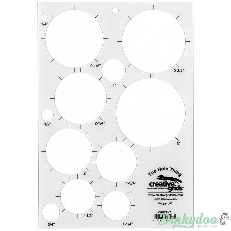 Creative Grids - The Hole Thing Template Quilt Ruler (Pre-order: Apr 2026) - Dinkydoo Fabrics