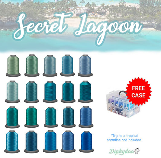 Glide Thread "Secret Lagoon" 20 Mini-Spools with BONUS Case