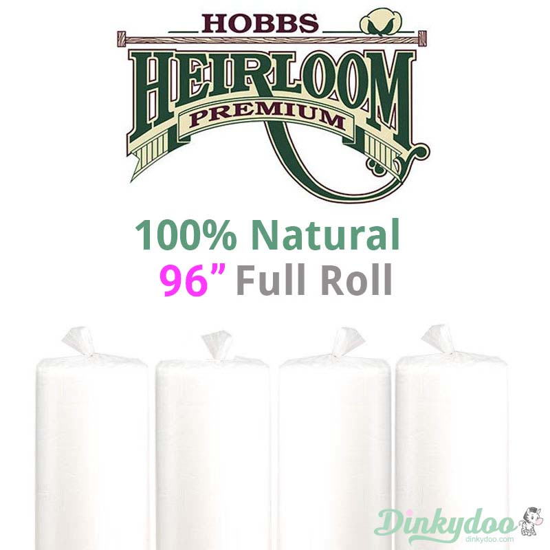 Hobbs Heirloom 100% Natural Cotton Batting - 96" (Full Roll 30 Yd.) (Pre-order: May 2026)