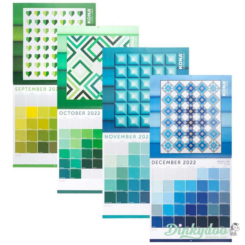 Kona Colour Calendar 2022 - 12 FREE Patterns