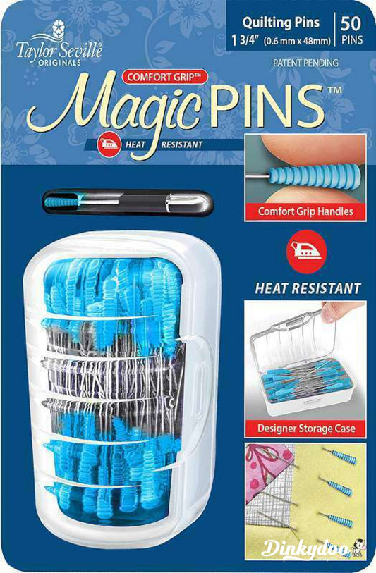 Magic Pins - Quilting Fine (50 pk) - Taylor Seville (Pre-order: Apr 2026) - Dinkydoo Fabrics