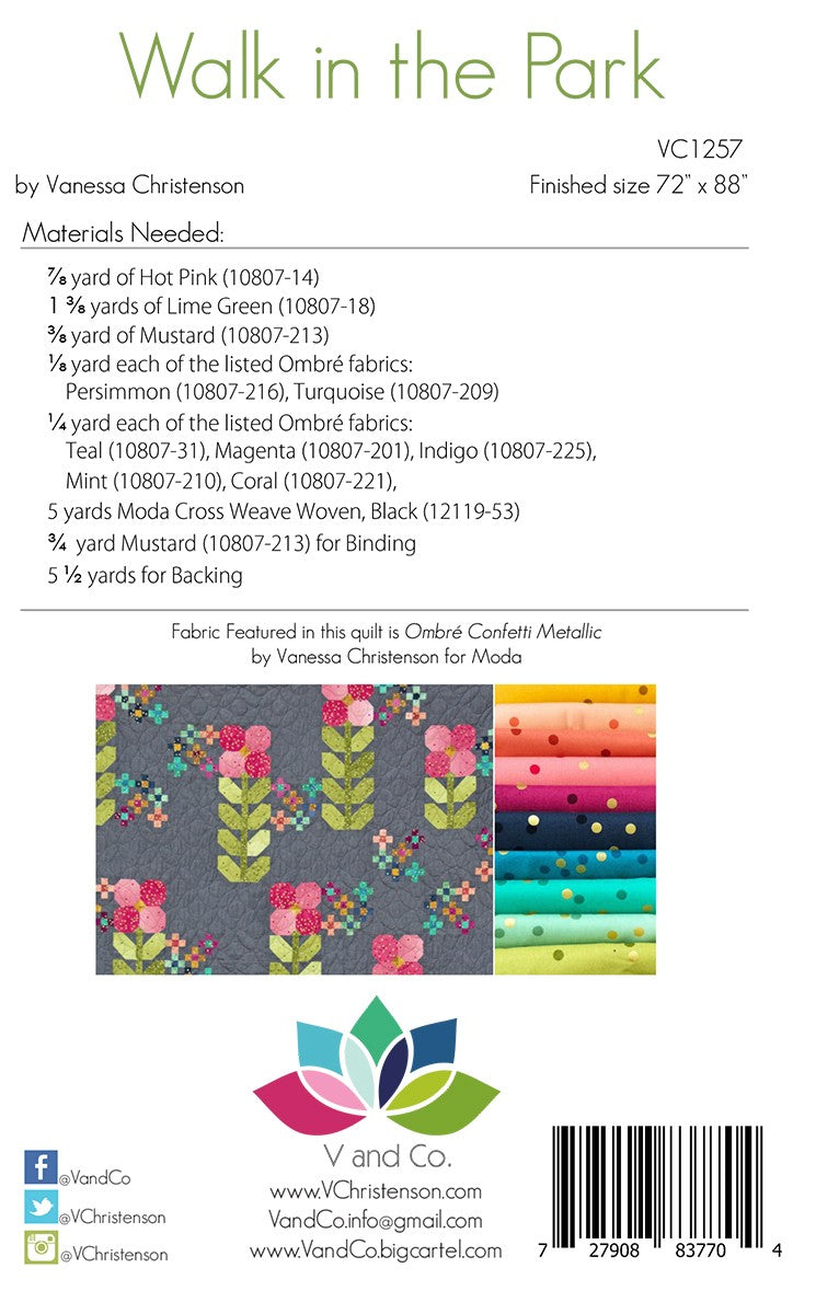 Walk in the Park Quilt Pattern - V and Co. - Moda