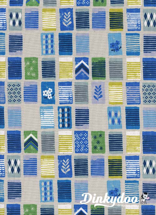Poolside - Towels Blue White - Melody Miller - Alexia Abegg - Cotton + Steel