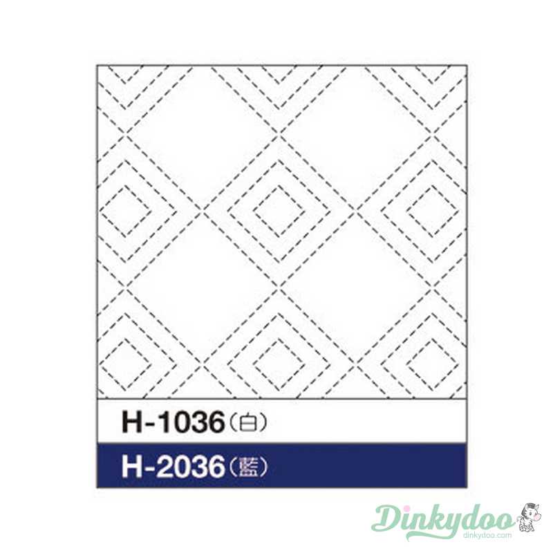 Sashiko Sampler - Traditional Design #2036 - Tachi-mimasu in Navy