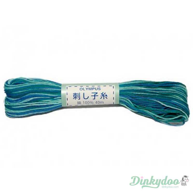 Olympus Sashiko Thread #72 22yd - Variegated Blue/Green (Pre-order: Mar 2026)