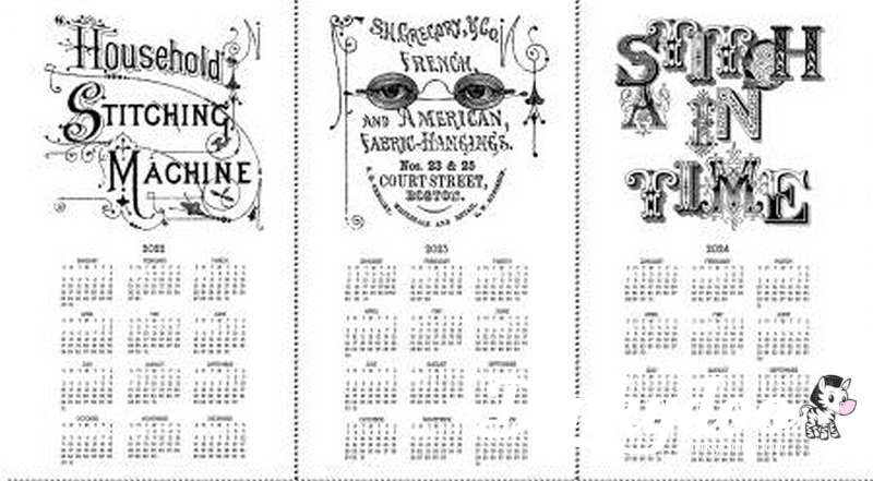 She Who Sews - Calendar Panel (Canvas) - Riley Blake (S)