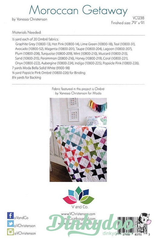 Moroccan Getaway Quilt Pattern V and Co. Moda Dinkydoo Fabrics
